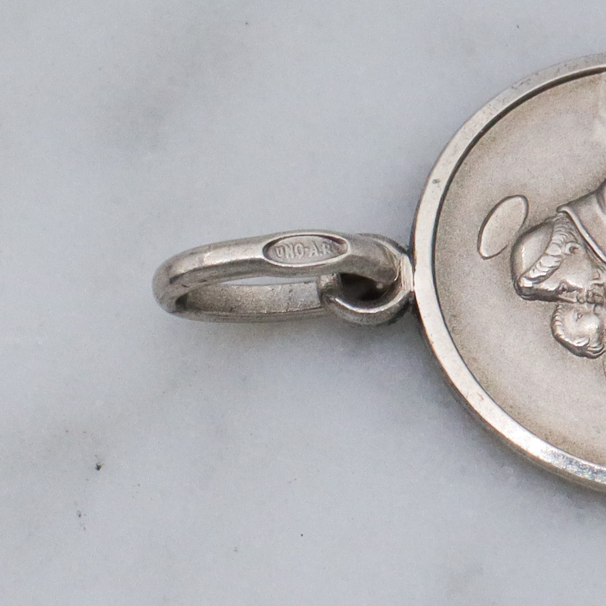 Vintage Italian .800 silver Saint Anthony medallion pendant